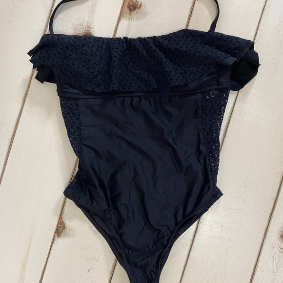 Ella Moss Ruffle Front Bandeau One Piece Swimsuit (w/ straps) - Picture 2 of 8